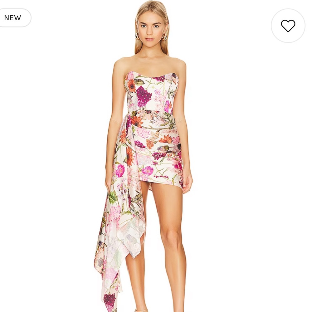Katie  May, strapless floral, print dress, size small, size 2